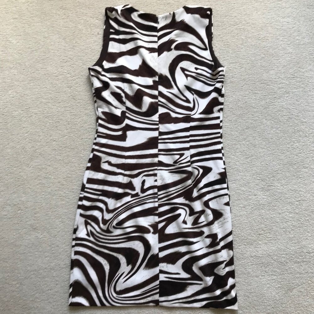 MICHAEL KORS Zebra Print Zip Dress size M